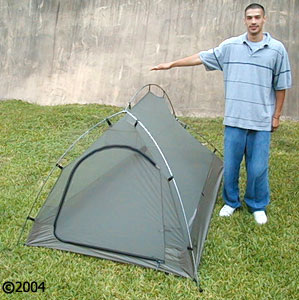 Big Agnes Seedhouse 2 SL, model next to tent