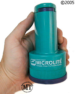 general ecology Microlite water filter and purifier, view in hand