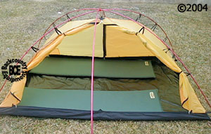 Hilleberg Staika mountaineering tent; view with pads