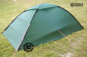 hilleberg unna 1 person mountaineering tent: rear 3/4 view