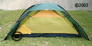 hilleberg unna 1 person mountaineering tent: front view 